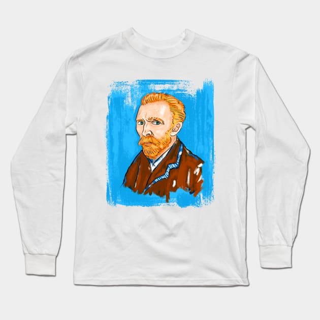 Denizko Art Van Gogh Self Portrait Long Sleeve T-Shirt by denizko